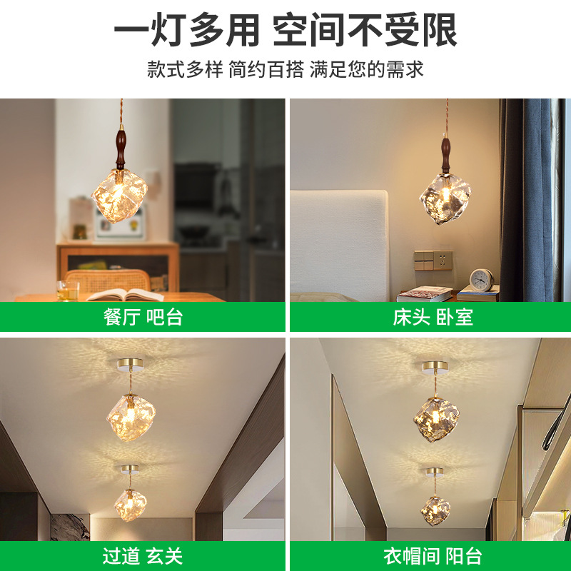 Luces de pasillo, lámparas de pasillo, escaleras modernas y minimalistas para comedor, vestíbulo de entrada, luces de balcón, lámpara de cristal con forma de cubo de hielo 271
