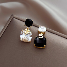 s925银针时尚百搭耳钉女韩国网红流行耳坠2023年新款优雅轻奢耳饰