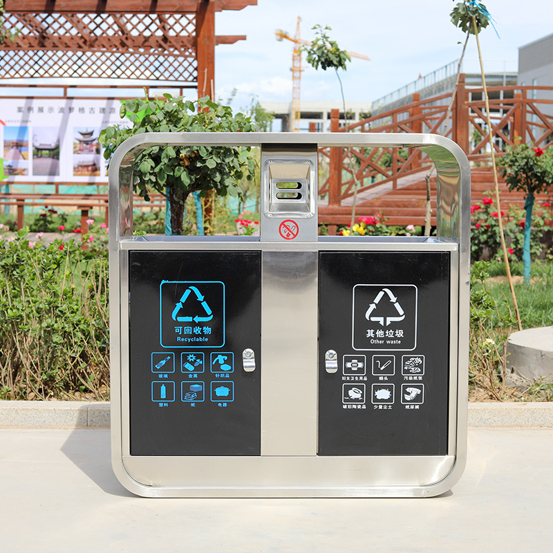 户外镀锌板不锈钢垃圾桶户外垃圾箱市政环保分类果皮箱户外垃圾桶