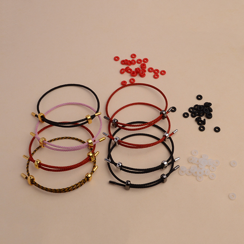 2mm Steel Wire Bracelet Adjustable Bracelet Waterproof Wearable Transfer Beads Male and Female Couple Bracelet Gift Red Rope Wholesale