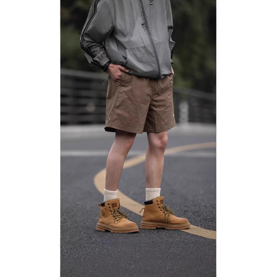 Summer Japanese travel solid color quick dry sports shorts for men…