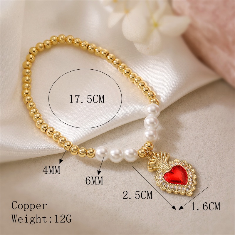25g Weight Copper Pendant Material Zircon Inlay Material Bracelets Classification Copper Chain Material 1 Piece Quantity Outdoor, Shopping Occasion Copper Material Heart Shape, Wings Pattern Unisex Gender Inlay Design Copper Lady Inlay Heart Shape Wings Zircon Bracelets 3
