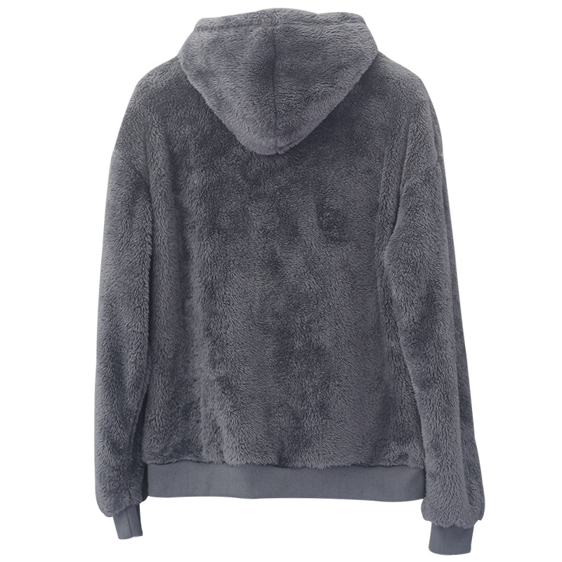 Herren Winter Kapuzenpullover Aus Flanell Mit Lammwolle Gefüttert_voghion.com