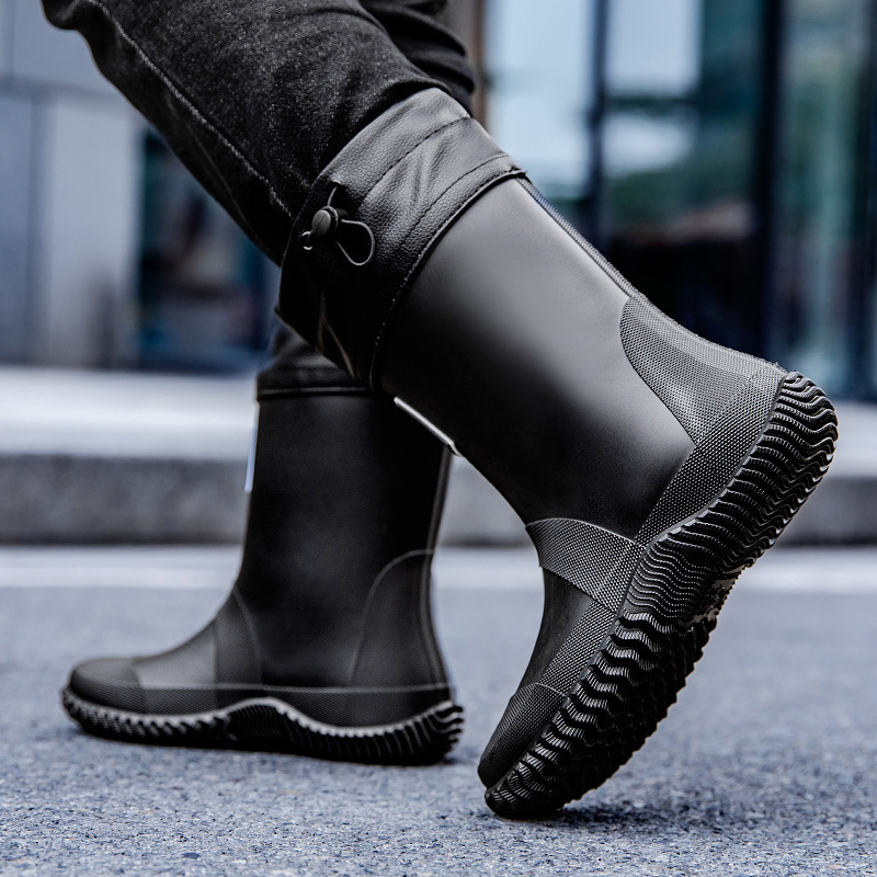 Cross-Border Large Size Rain Boots for Men, Waterproof, Lightweight Fishing Shoes, Non-Slip, Wear-Resistant Rubber Shoes, Rain Boots for Delivery Riders Cross-Border Large Size Rain Boots for Men, Waterproof, Lightweight Fishing Shoes, Non-Slip, Wear-Resistant Rubber Shoes, Rain Boots for Delivery Riders