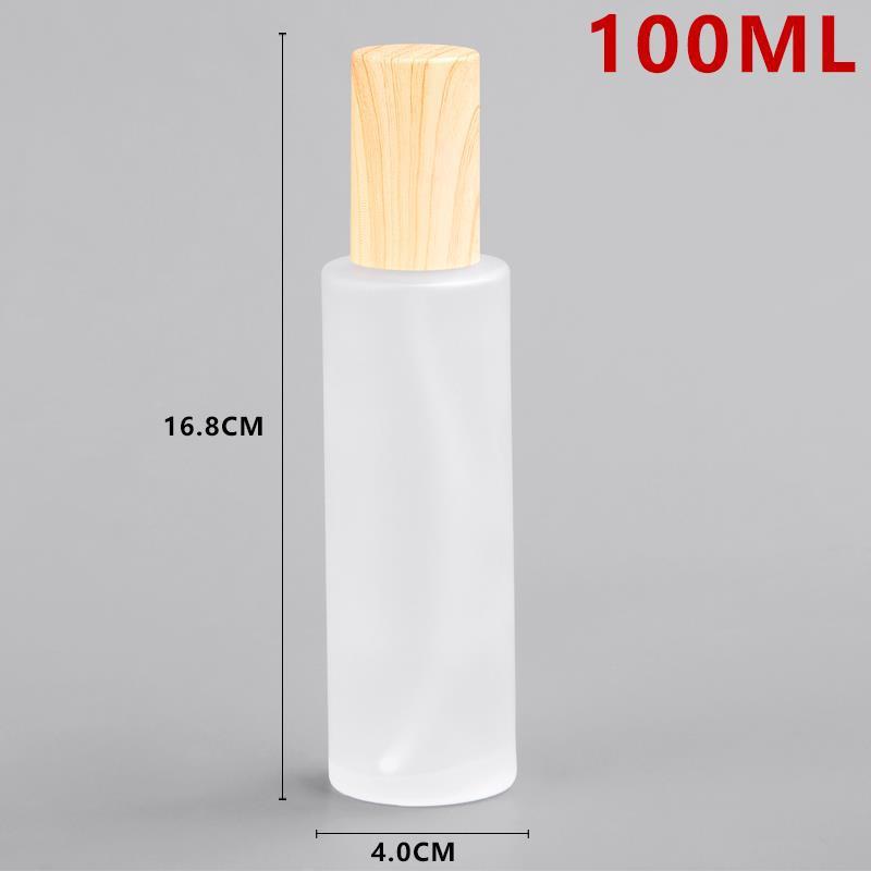 Grano de madera artesanal botella de vidrio cosmética esencia botella de vidrio cosmética sub-botella crema de tóner botella vacía