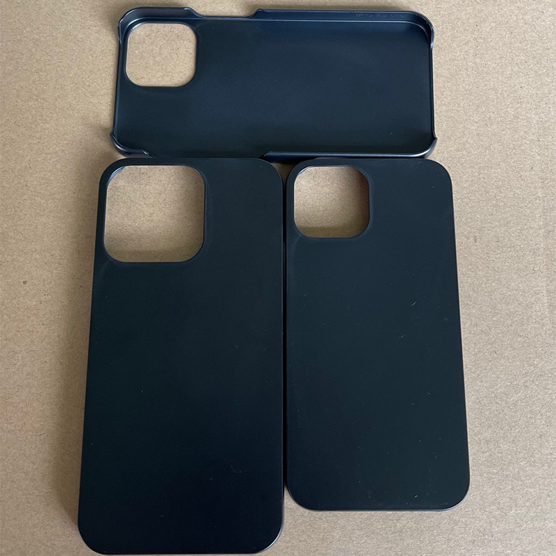 适用新款iPhone苹果13黑色磨砂PC手机壳13Pro保护套喷油电镀素材