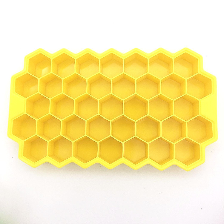 蓋付きの創造的なハニカムシリコン製製氷皿、厚みのある37グリッドハニカム積み重ね可能なDIYアイスキューブ型の在庫多数|undefined