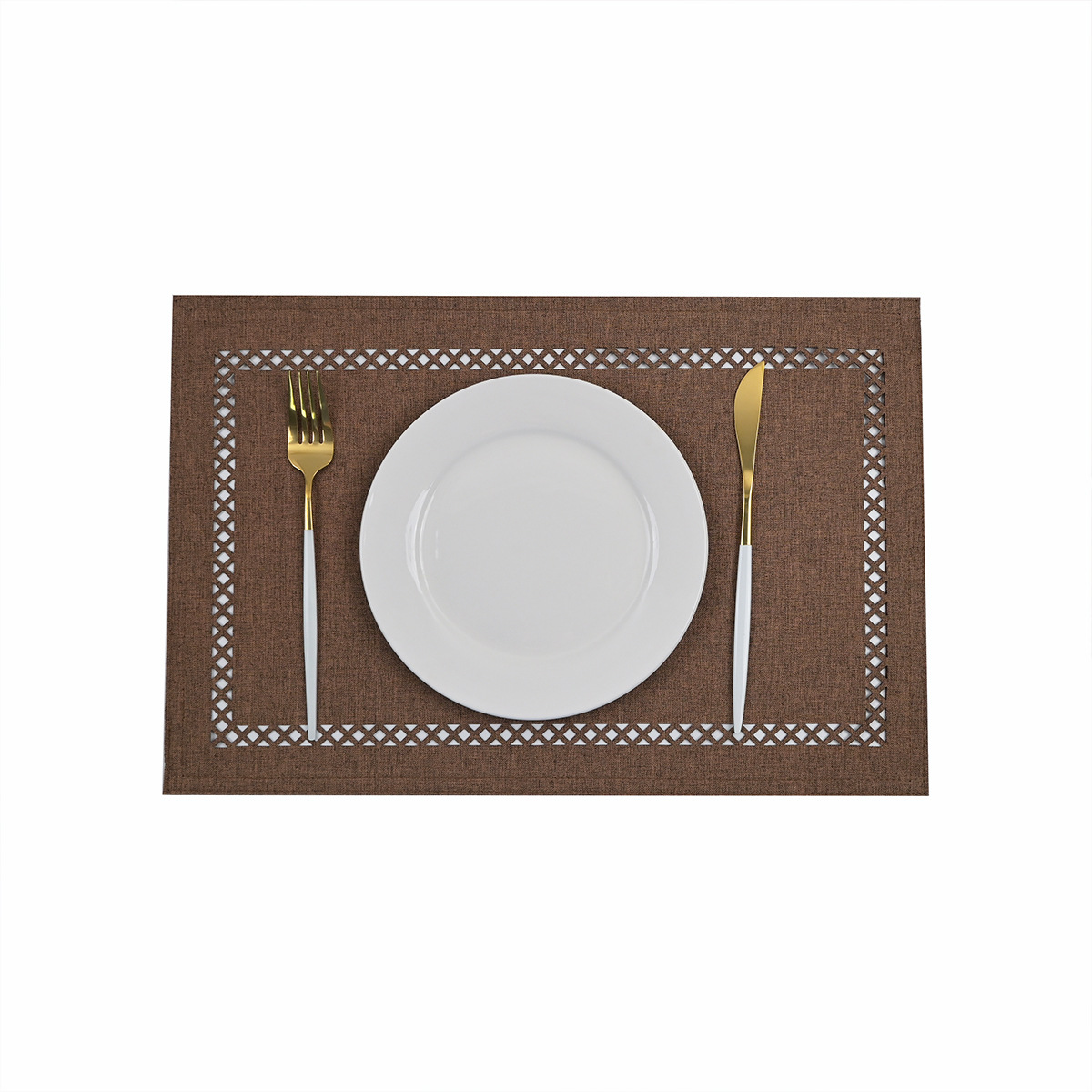 Nuevo alfombra de lino hueco cojín de tela de doble capa lavable antideslizante aislamiento térmico cojín de mesa cojín de taza cojín de hotel