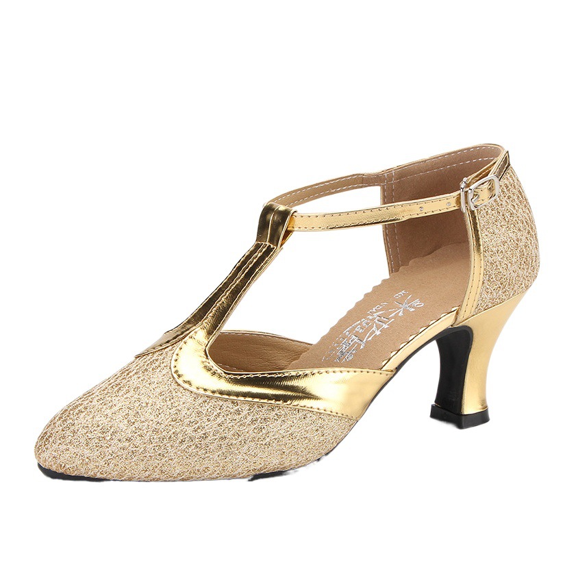 Nuevos zapatos de baile latino zapatos de baile cuadrados de mujer adulta zapatos de baile de salón de baile de tacón alto zapatos de baile de fondo suave al aire libre