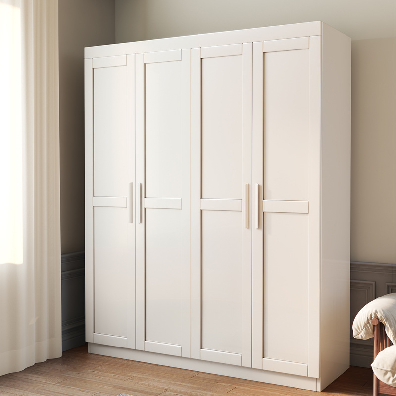 Armario de madera maciza nórdica pequeño apartamento armario de piso de dormitorio moderno minimalista multi-puerta gabinete de madera maciza image 5