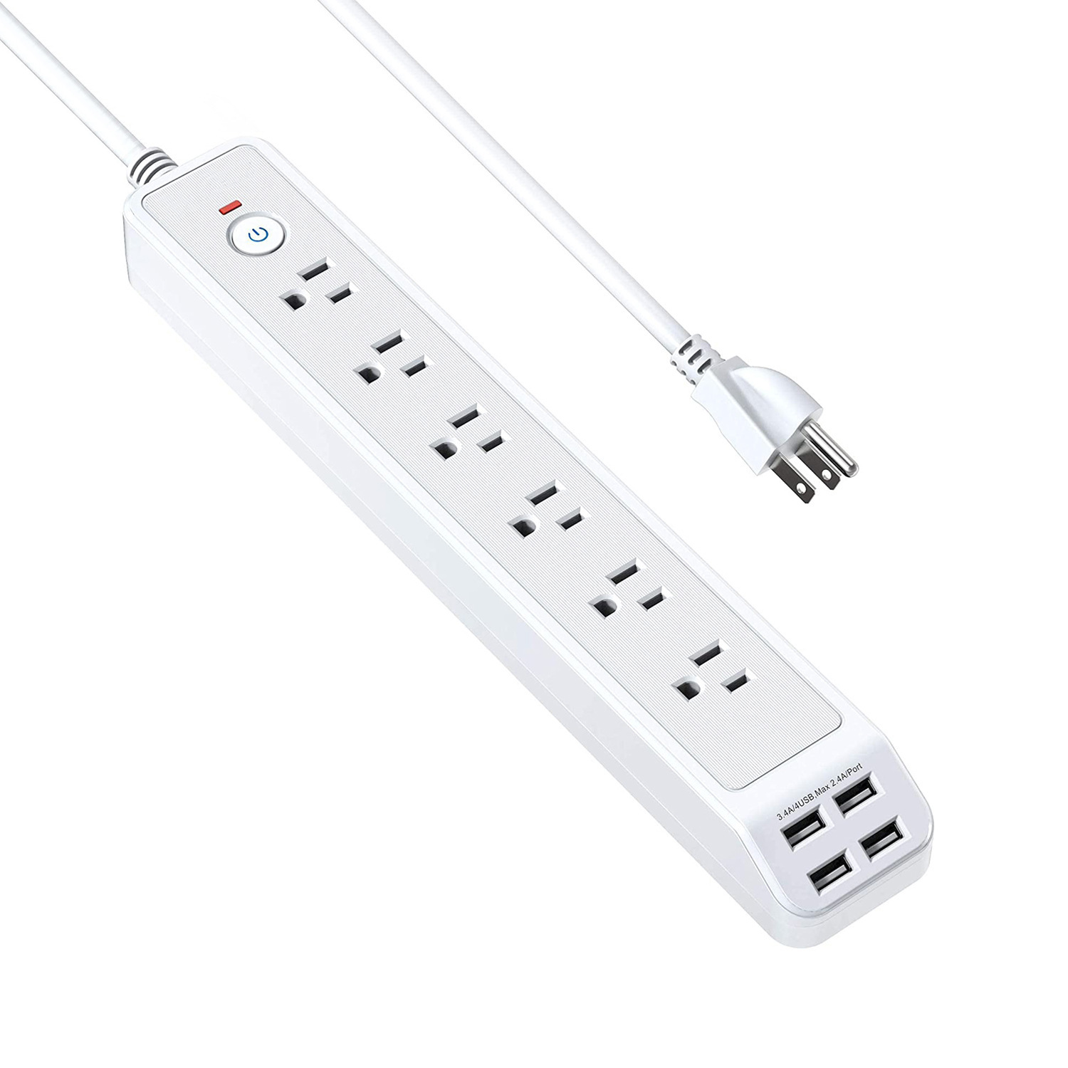 Jishun US-regulado seis conectores de conector USB puerto de carga conector de conector ignífugo de sobrecarga conector de escritorio transfronterizo