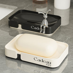 (Wholesale), plastic double-layer soap holder, drying rack for home use, light luxury style
