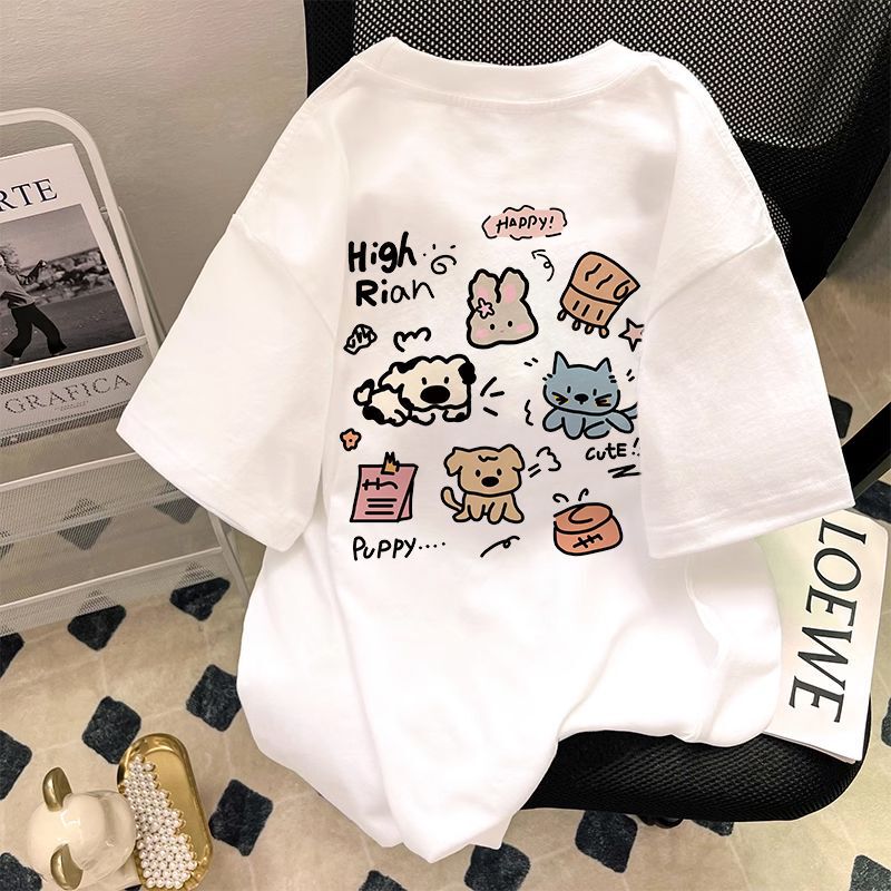 2025 New Summer Ice Silk Short-Sleeved T-Shirt Men's Loose Youth Trendyy Printed Thin Half-Sleeved Large Size T-Shirt