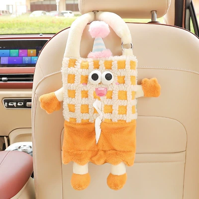 Car tissue box/set | Bag, Car Interior Decoration - by-hand-carry-model-yellow-grid-hat-tissue-box