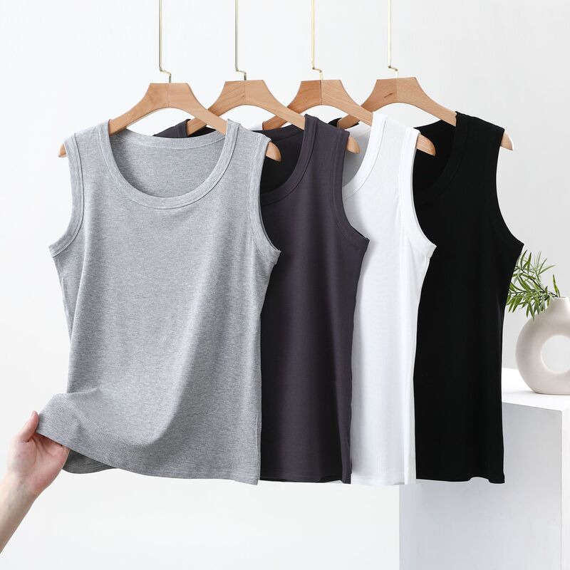 Summer Men's Ribbed Oversized Round Neck Tank Top, Slim Ribbed Sleeveless Base Shirt, Simple Versatile Casual Top Summer Men's Ribbed Oversized Round Neck Tank Top, Slim Ribbed Sleeveless Base Shirt, Simple Versatile Casual Top