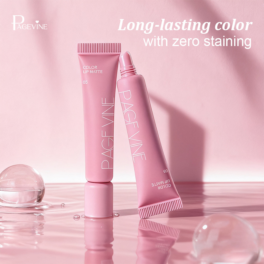 PAGE VINE Soft Foam Light Foam Lip Mud Mat Nude esmaltado labial terciopelo de color transfronterizo duradero