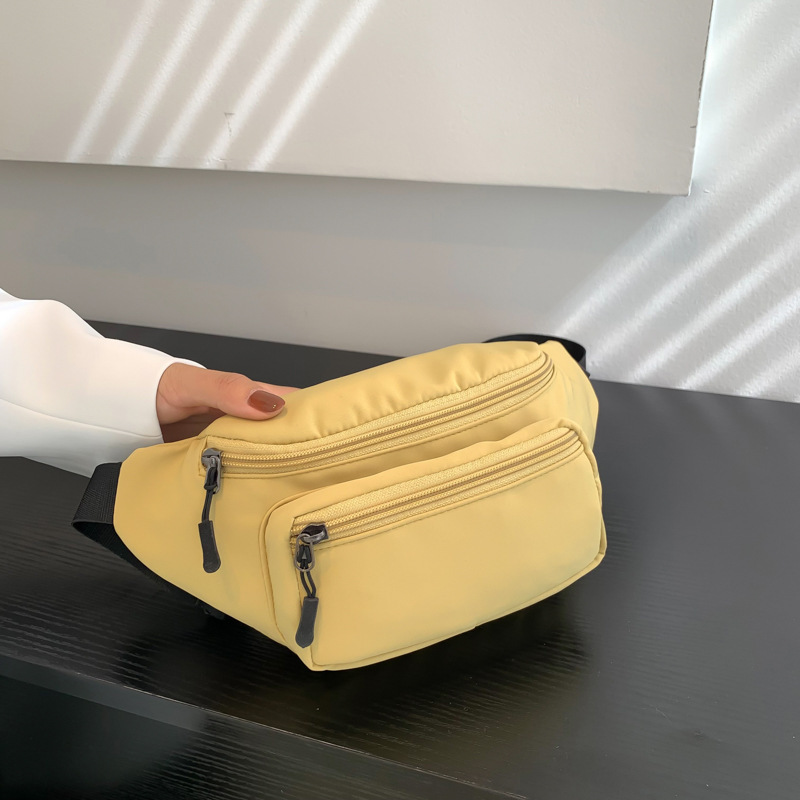 Cross-border New Fashion Double Zipper Waist Bag Candy Color Women's Casual Chest Bag Outdoor Sports Crossbody Mobile Phone Bag Cross-border New Fashion Double Zipper Waist Bag Candy Color Women's Casual Chest Bag Outdoor Sports Crossbody Mobile Phone Bag