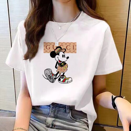 White T-shirt for Women - Spring and Summer Wear, Round Neck, Loose and Versatile, Ins Style, Round Neck Short Sleeve, Plus Size, Top for Layering, Trendy for Women