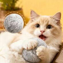 猫咪玩具真兔毛滚滚球自嗨解闷 八爪鱼真兔毛逗猫玩具 磨牙耐咬真