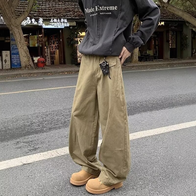 Autumn retro solid color trousers