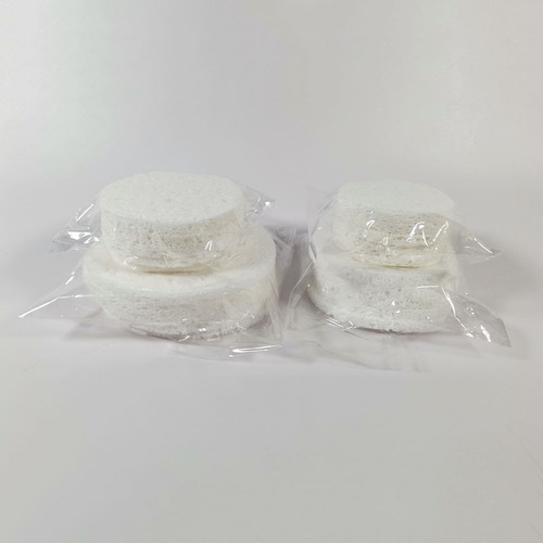 Factory white round wood pulp cotton cellulose sponge facial cleaning makeup removal cleanser absorbent face washer