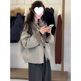 毛领棉衣显瘦百搭外套老钱风新上市女装厚款内胆毛毛保暖外套其他