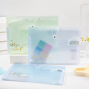 Multi-Layer Accordion Bag Wholesale Hot Stamping Wrapped File Storage Large Capacity Classification Transparent Student Information Book