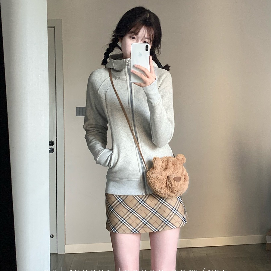 룰루 스쿠버 슬림 핏 스웨터 풀 ZIP 후드 재킷 가을과 겨울 스포츠 양털 후디 기모 캐주얼