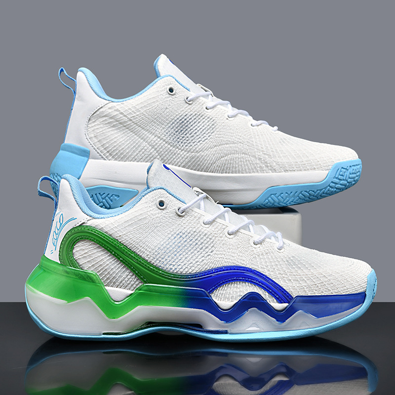 Shuihua 7ma generación malla transpirable antideslizante escotado zapatos de baloncesto de combate real hombres y mujeres amortiguadores y resistentes al desgaste pareja zapatos deportivos casuales