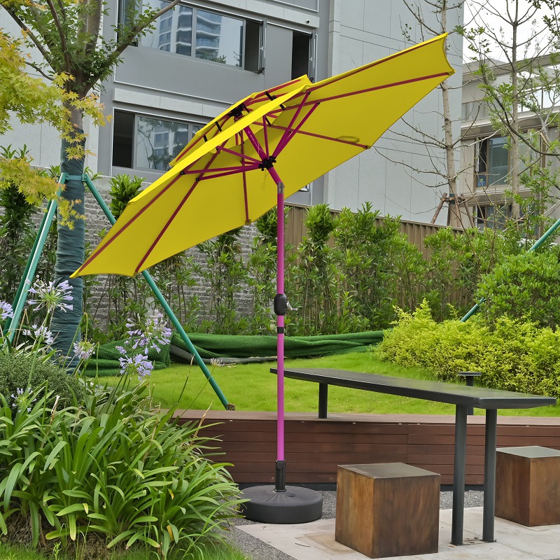 2.7 Mimei paraguas rojo barra balancante sombrillas patio café terraza jardín lámpara solar paraguas villa pabellón image 31