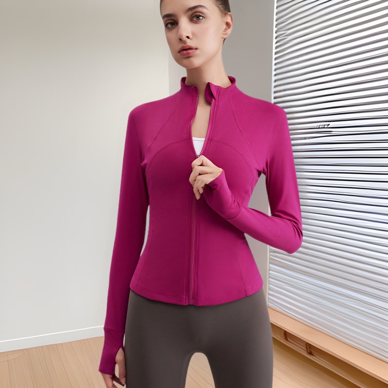 Naked Yoga Top Vertical Collar Slim-fit Slimming Sports Jacket Women's High-end Fitness Clothes Long-sleeved Yoga Clothes for Autumn and Winter