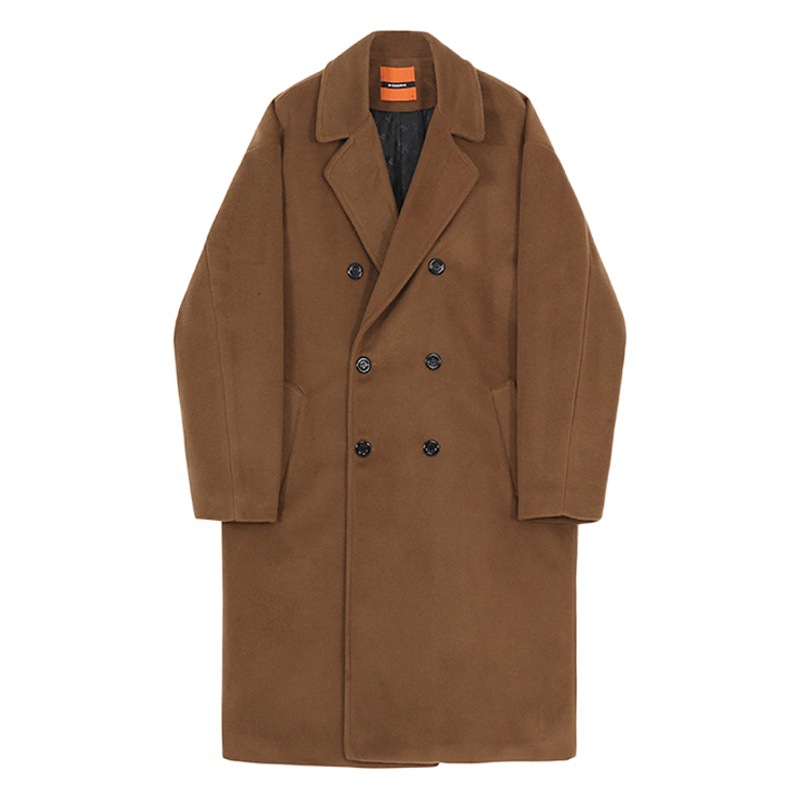 MYQ Otoño e Invierno de media longitud gabardina engrosada abrigo de lana de moda estilo Coreano suelta casual abrigo de lana larga