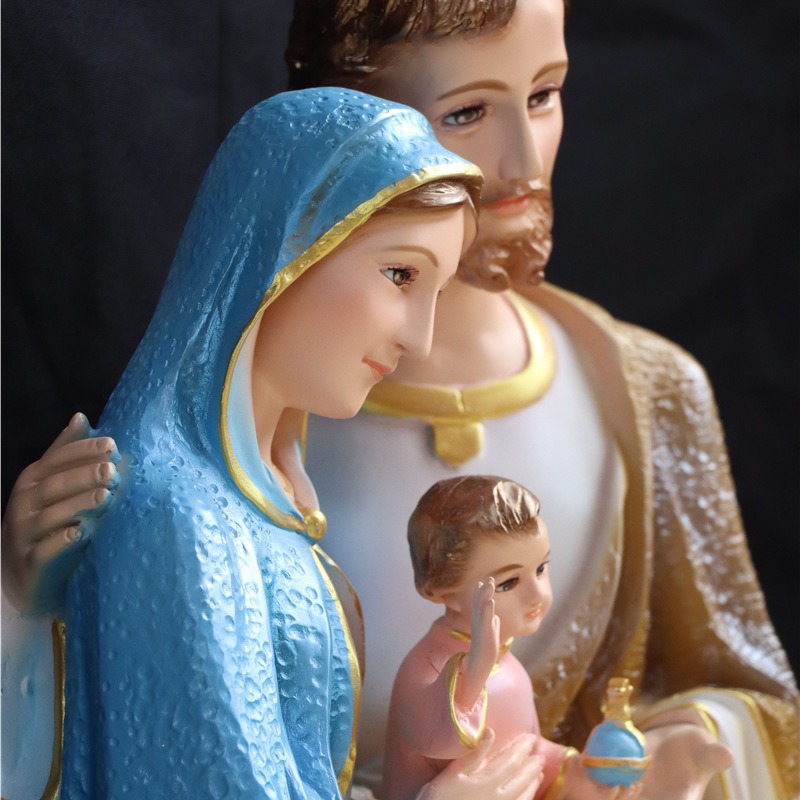 70cm cálida Sagrada Familia de tres miembros de la Virgen José figura de resina de la familia sala de estar decoración de iglesia