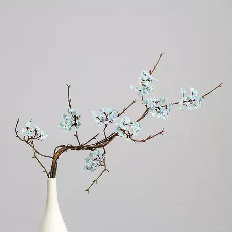 Small Floral Branches Sky Blue