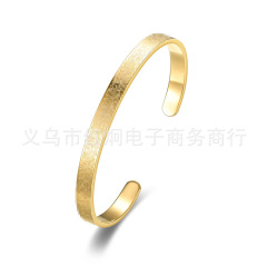 国境を越えたソースエッチング文字開口ブレスレットステンレス浮き彫り文字開口ブレスレット欧米のブレスレット