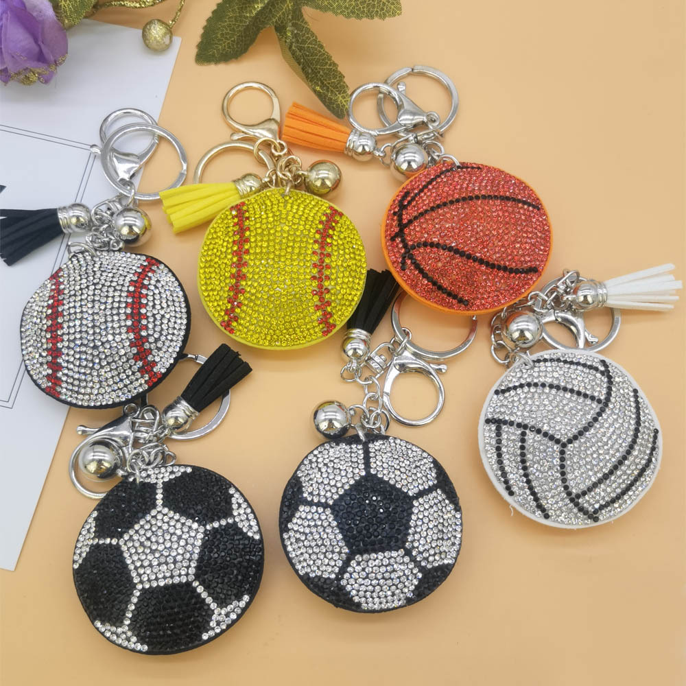 Plating Design Fashion Style 1 Piece Fashion Ball Alloy Plating Rhinestones Keychain