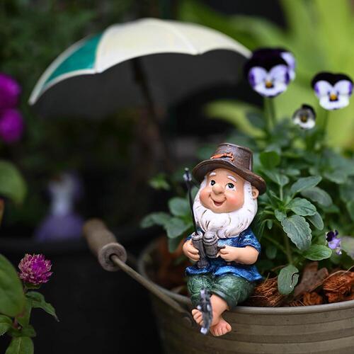 Cross-border resin fishing dwarf ornaments garden rockery pool landscape layout accessories creative outdoor courtyard decoration