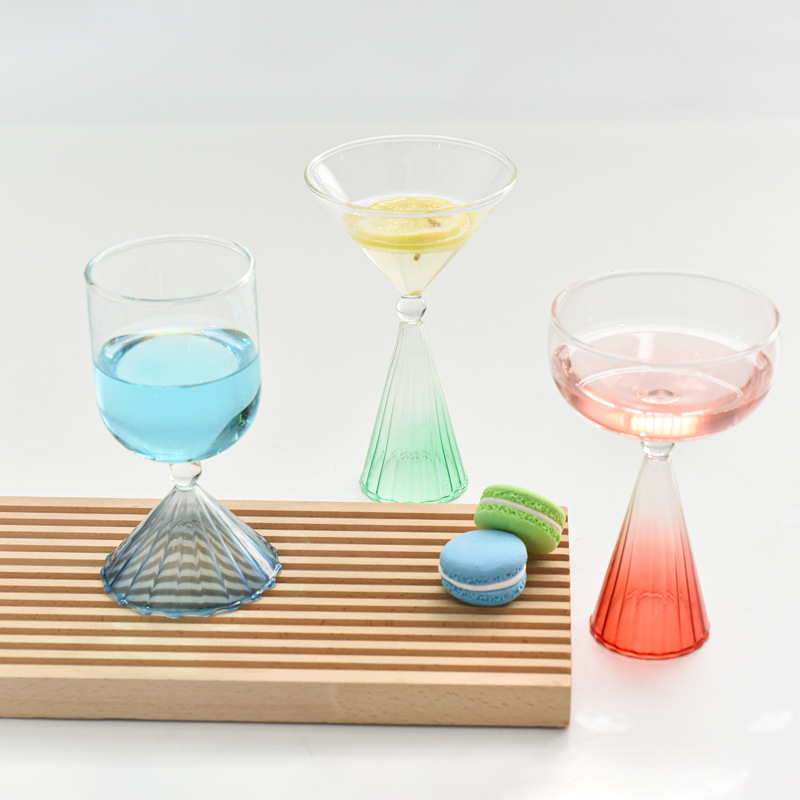 Creativa taza de helado gradiente de postre copa de vidrio Copa pudín helado taza de cóctel