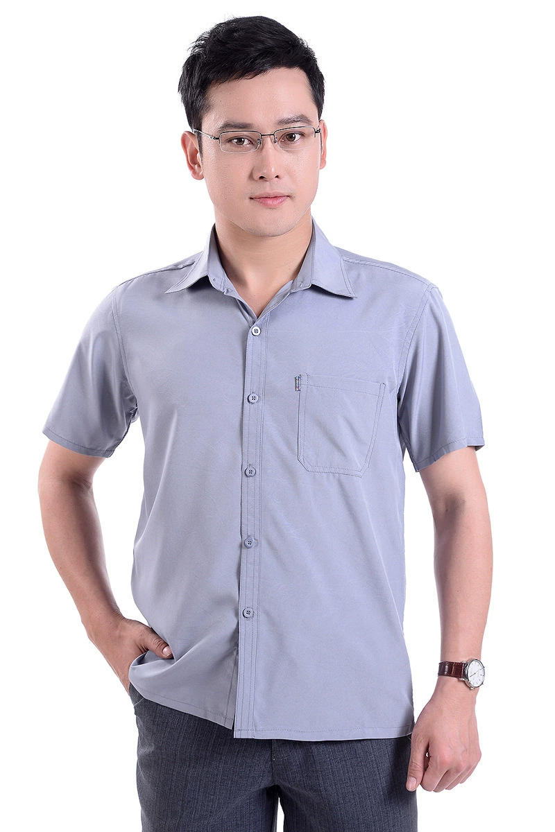 Летняя ультратонкая рубашка с короткими рукавами и открытой пряжкой для пожилых людей