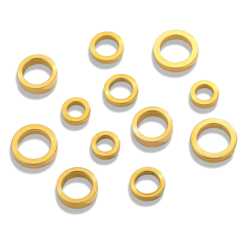 Acero inoxidable gran agujero anillo sin costura plano circular anillo cerrado diafragma anillo cerrado accesorios joyería granel al por mayor