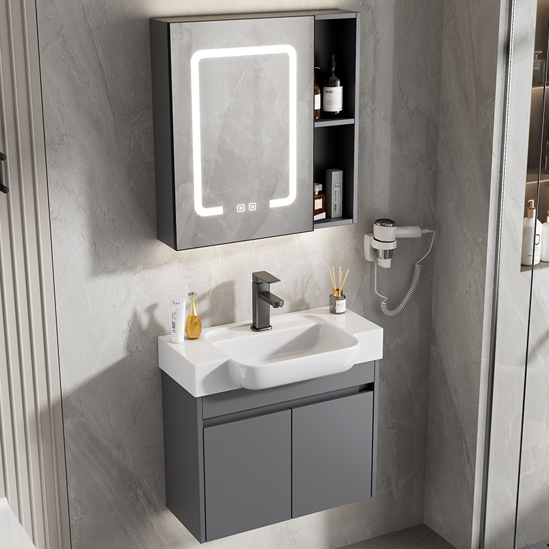 gabinete de baño de aluminio espacio ultra estrecho combinación de profundización cerámica lavabo hotel lavabo lavabo transfronterizo pequeño hogar