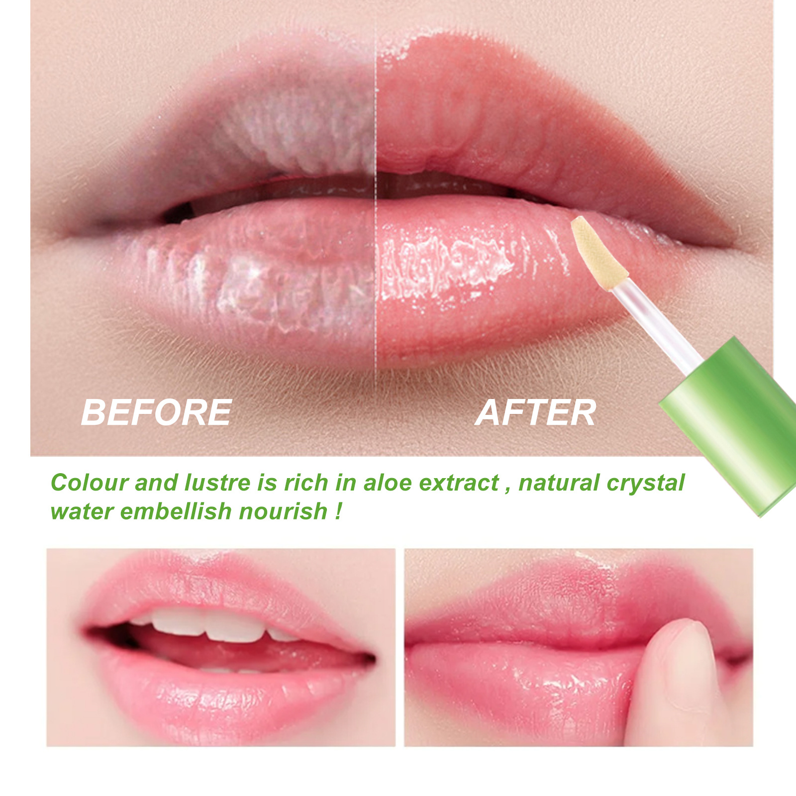 Moisturizing Aloe Essence Lip Gloss For Soft And Shiny Lips_voghion.com