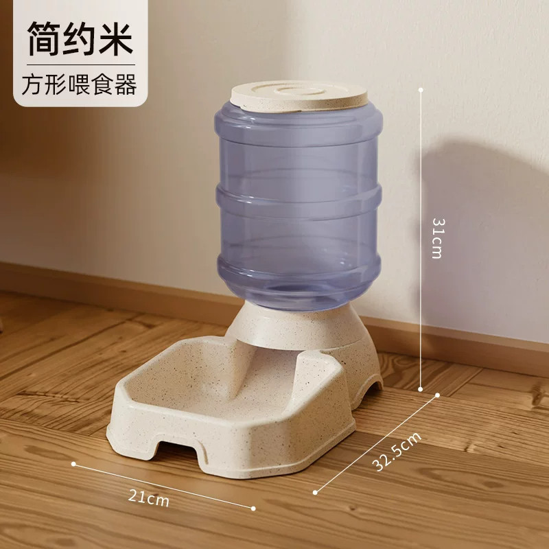 Nuevo alimentador automático de agua potable cuadrado transfronterizo, alimentador de agua potable para perros y gatos de alta capacidad, alimentador de agua potable para alimentos