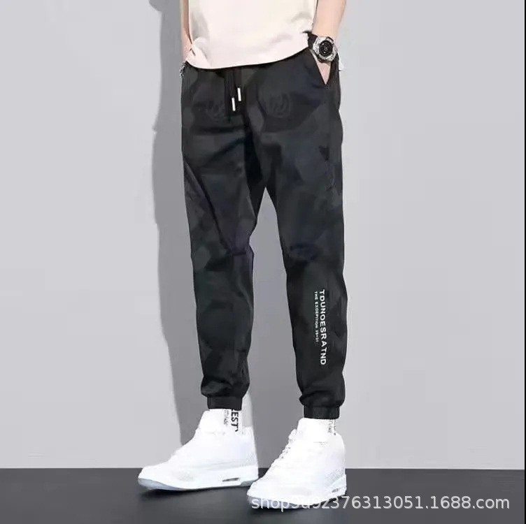 Seda de hielo delgada pantalones casuales hombres de verano marca de moda camuflaje herramientas más tamaño tobillo-longitud Pantalones deportivos de secado rápido 1/2 piezas