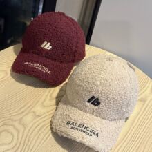 新款秋冬保暖加绒加厚羊羔毛材质鸭舌帽女ins潮流百搭棒球帽子男