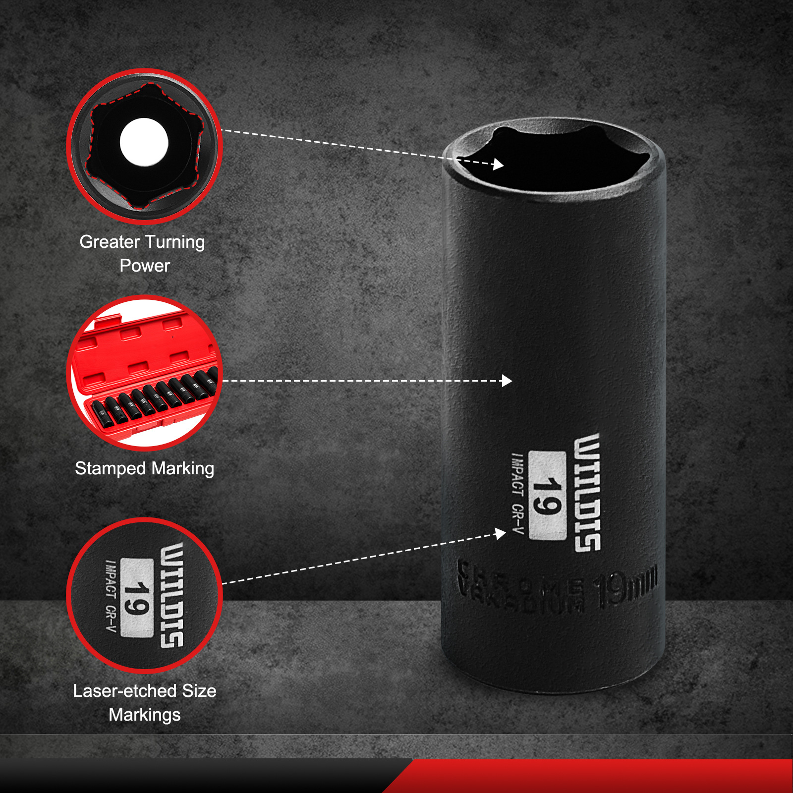 VIDI 14 피스 세트 3/8 드라이브 메트릭 긴 소매 세트 자동차 수리 세트 작업장 수리 세트