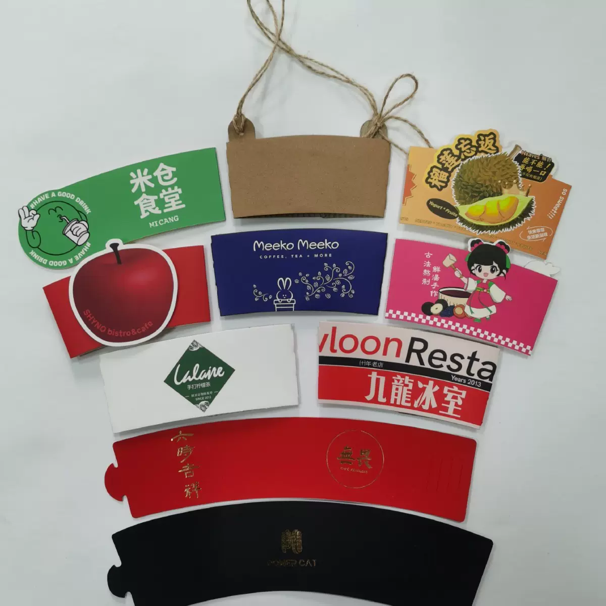 现货批发咖啡奶茶通用杯套加厚防水手提烫金印刷定制包装高质感