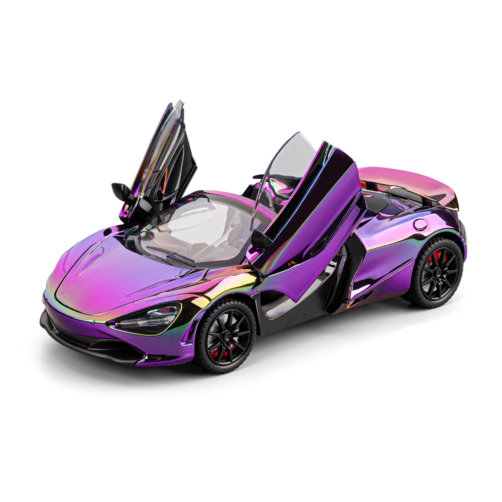 1: 24 McLaren 720S modelo de automóvil de aleación galvanizado retroceso luces supercorriendo adornos del club props de disparo