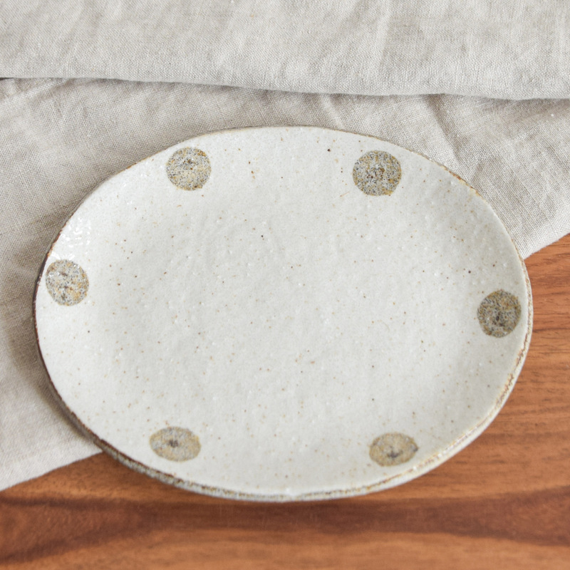 MIZUTAMA/made in Japan/MIZUTAMA SHIROKARATSU wave point White tangjin oval disc