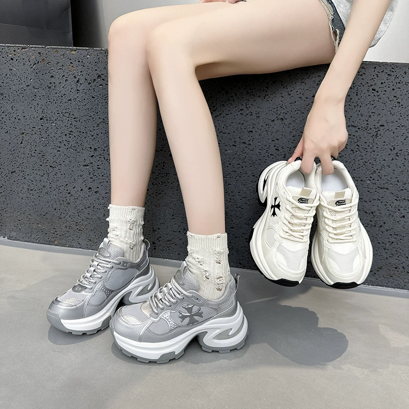 2025 сетчатая лапша модного крестообразного цветка толстое дно шнуровки